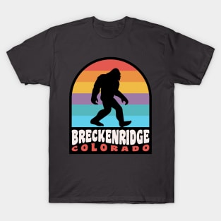 Breckenridge Colorado Bigfoot Sasquatch Retro Sunset T-Shirt